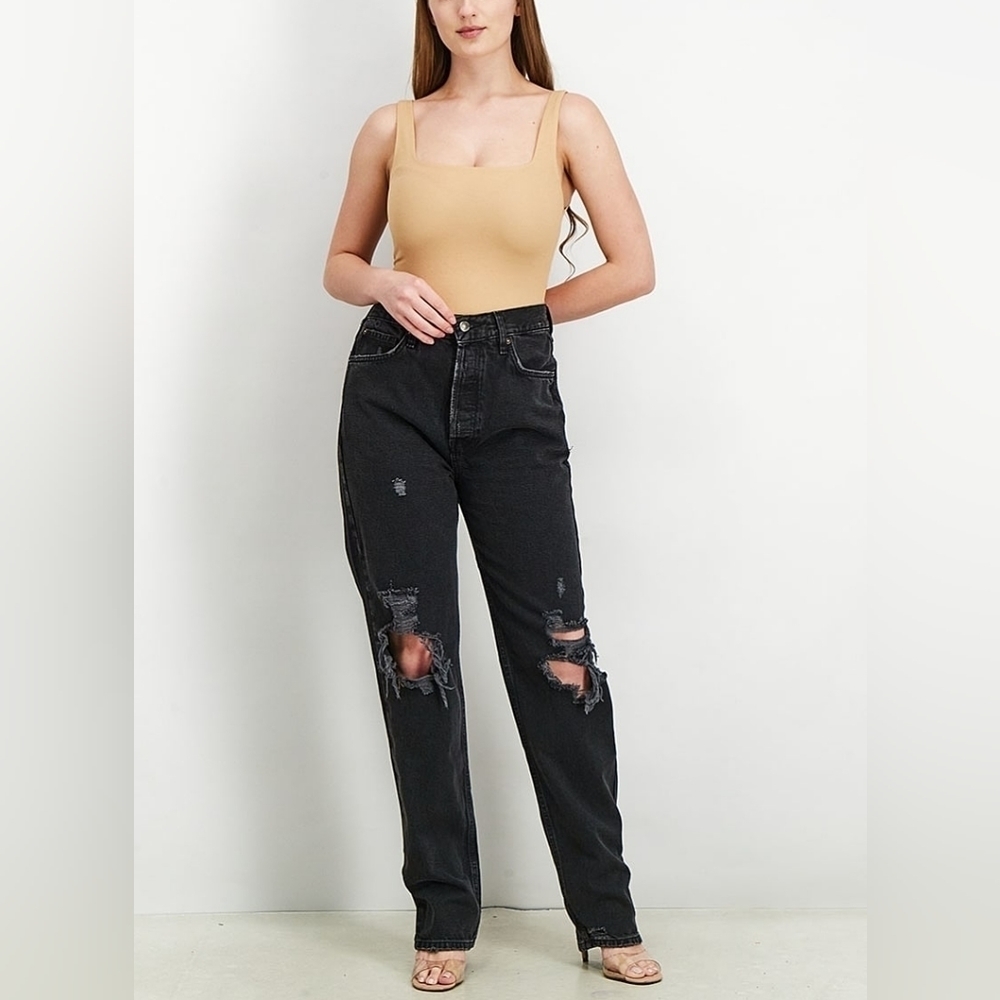 NWT Free People Women High Waisted Straight Leg Jeas $98 Size 29